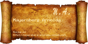 Mayersberg Arnolda névjegykártya